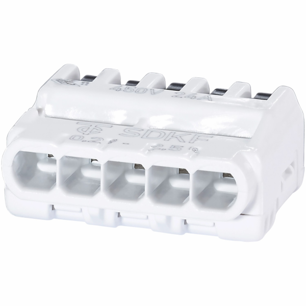 Páková svorkovnice, 5pólová, průměr 0,2 mm - 2,5 mm, 10 kusů