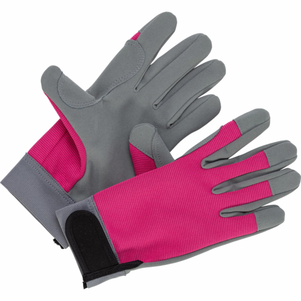 Růžové zahradnické rukavice, velikost 7