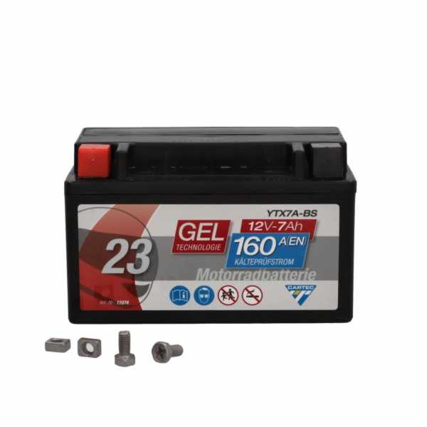 Motocyklová baterie Cartec GEL YTX7A-BS 7Ah 160A