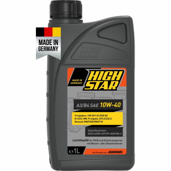 Motorový olej High Star A3/B4 SAE 10W-40 1 l