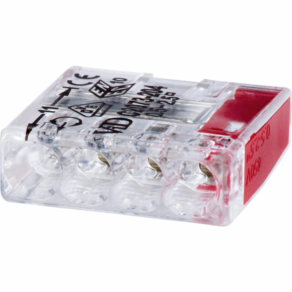 4pólová zasouvací svorkovnice, průměr 0,5 mm - 2,5 mm, 15...