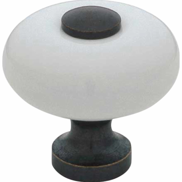 Úchytka SP5, porcelán bílo-černý