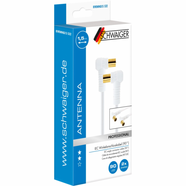 Propojovací kabel antény Schwaiger 90 dB bílý