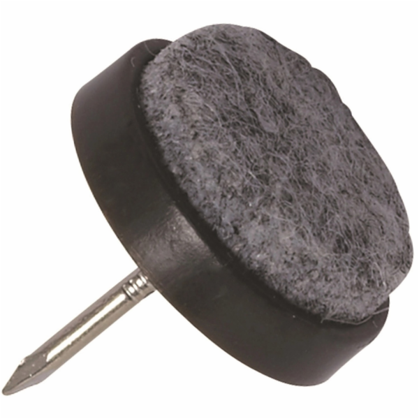 Plstěné kluzáky s kolíkem, O 24 mm, 8 kusů, černé