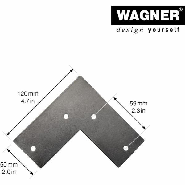 Nábytková spona Wagner, délka 710 mm, černá matná