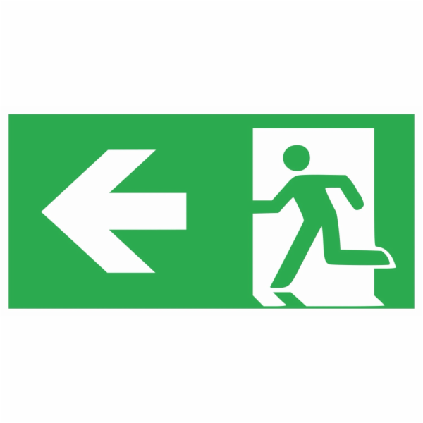 Výstražná a informační cedule „Nouzový východ vlevo“ 30 c...