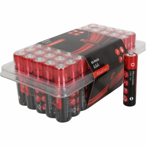 Alkalické baterie LR03 AAA 50 kusů