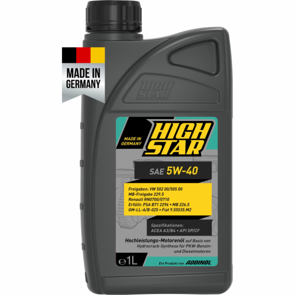 Motorový olej High Star SAE 5W-40 1 l