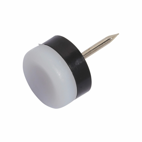 Plastové kluzáky s čepem O 18 mm, 8 kusů, bílé