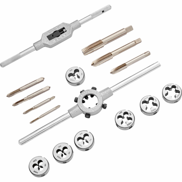 Sada závitníků a závitníků LUX-TOOLS M3 - M12, 16dílná