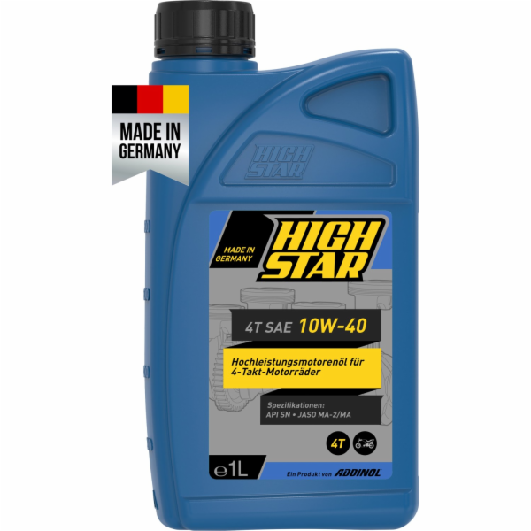 Motocyklový olej High Star 4T SAE 10W-40 1 l