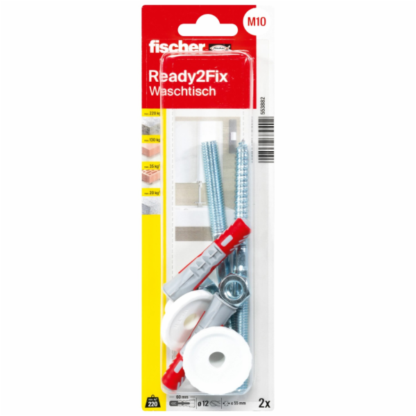 Montážní sada Fischer pro upevnění umyvadla Ready2Fix WST K