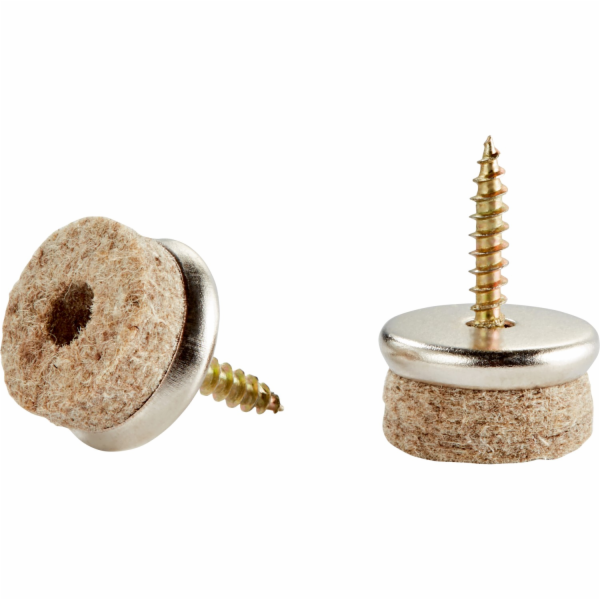 Parketové kluzáky se šroubem, O 20 mm, 16 kusů