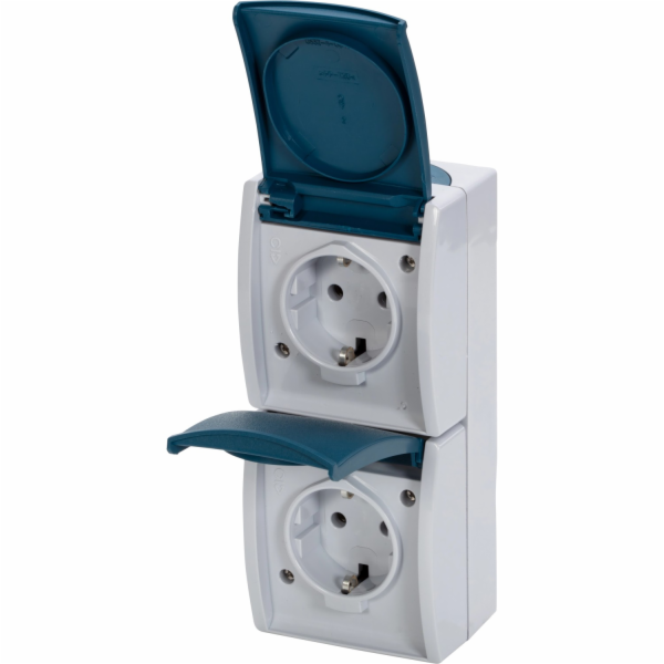 Busch-Jaeger Ocean 2násobná na omítku IP44 šedomodrozelená