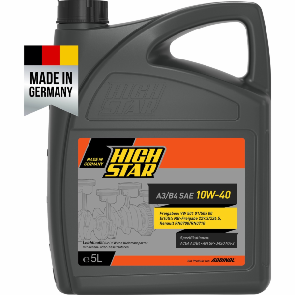 Motorový olej High Star A3/B4 SAE 10W-40 5L