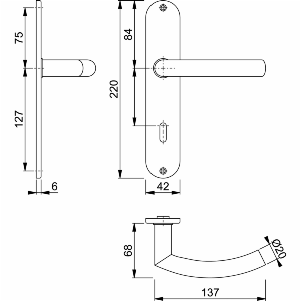 Sada štítů Hoppe Narvik, nerezová ocel matná OB