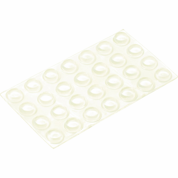 Univerzální samolepicí dorazy, O 12 mm, 28 kusů, průhledné