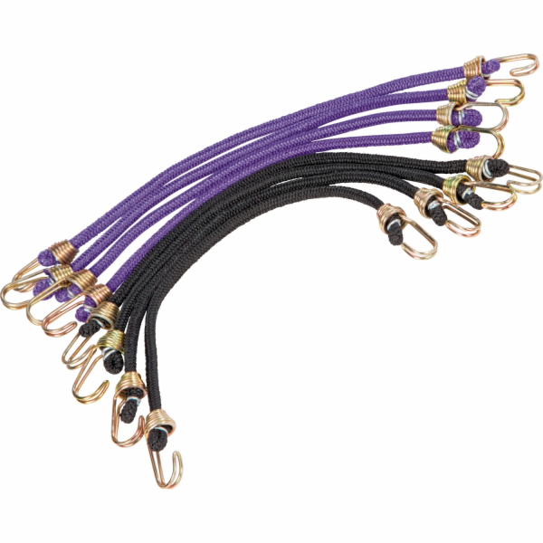 Gumový expandér LUX-TOOLS s kovovými háčky 25 cm sada 8 kusů