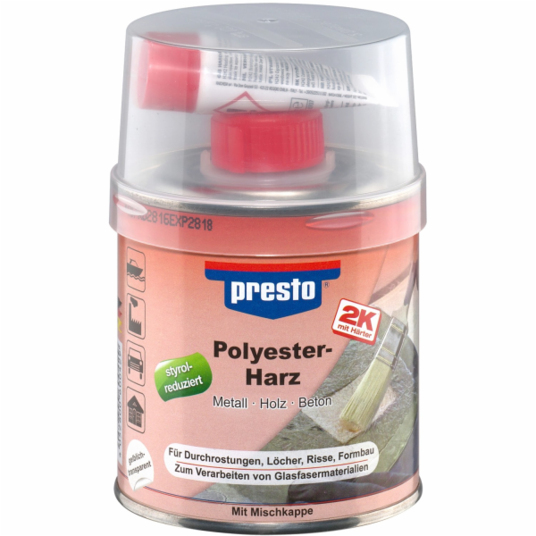 Polyesterová pryskyřice Presto 250 g a tvrdší