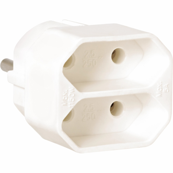 Euro adaptér, 2cestný, bílý