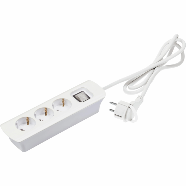 Extra plochý bílý prodlužovací kabel