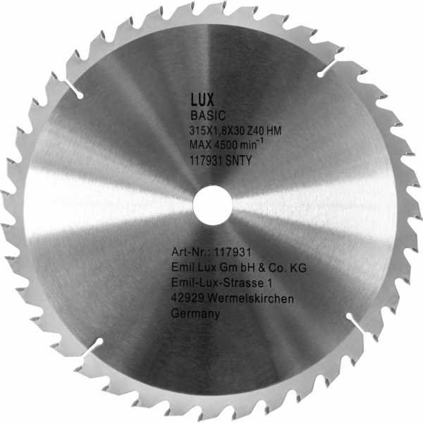 LUX-TOOLS HM kotouč do kotoučové pily O 315 mm