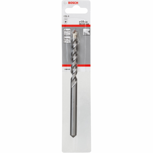 Vrták do betonu Bosch 10 mm x 90 mm x 150 mm CYL-3