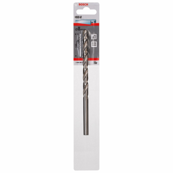 Vrták do kovu Bosch HSS DIN 340 8 mm x 109 mm x 165 mm