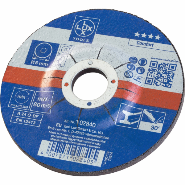 LUX-TOOLS Ofsetový brusný kotouč na kov 115 mm