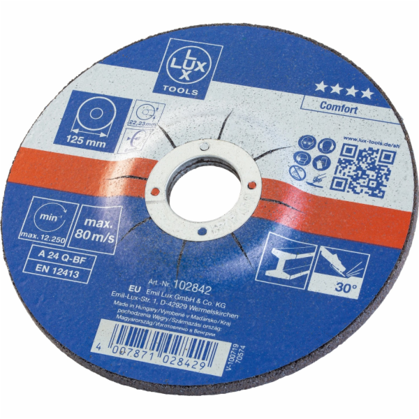 LUX-TOOLS Ofsetový brusný kotouč na kov 125 mm