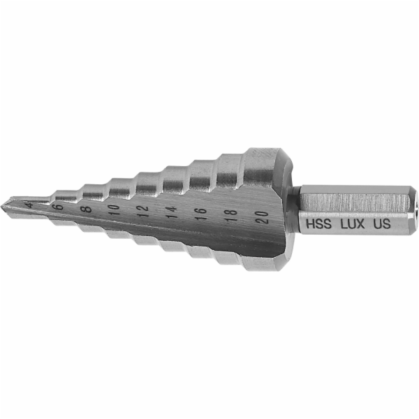 LUX-TOOLS Stupňovitý vrták Comfort O 4 mm - 20 mm