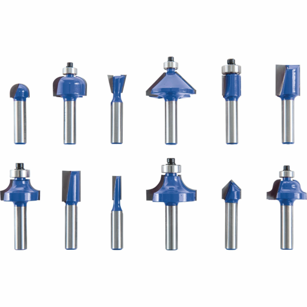 Sada frézovacích bitů LUX-TOOLS, 12dílná