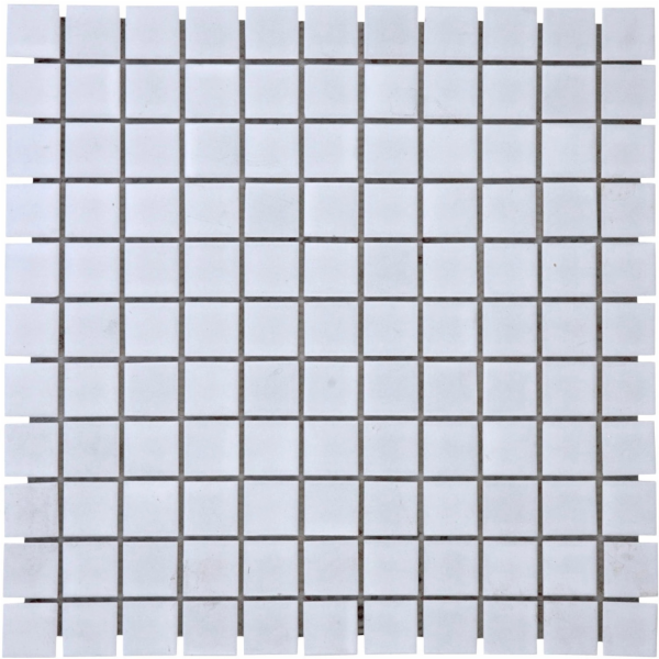 Mozaiková rohož, bílá matná keramika, 30 cm x 30 cm