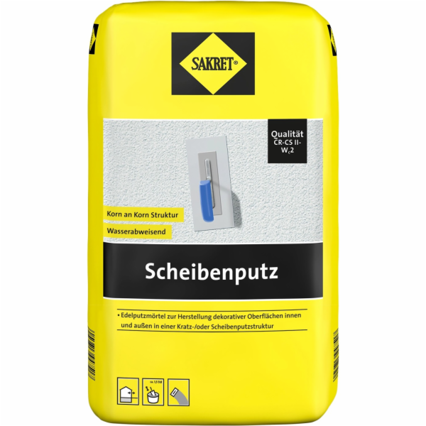 Sakret bílá texturovaná omítka, zrnitost 3 mm, 25 kg