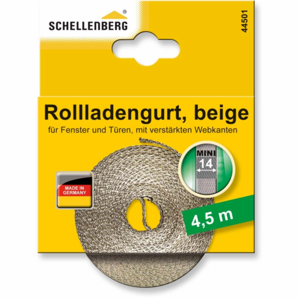 Schellenberg Mini popruh na rolety 14 mm 4,5 m béžový