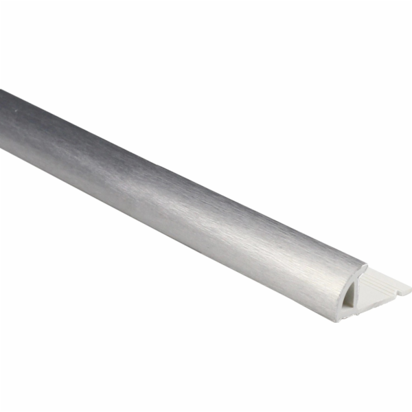 Čtvrtkruhový ukončovací profil, PVC fólie, kartáčovaná st...