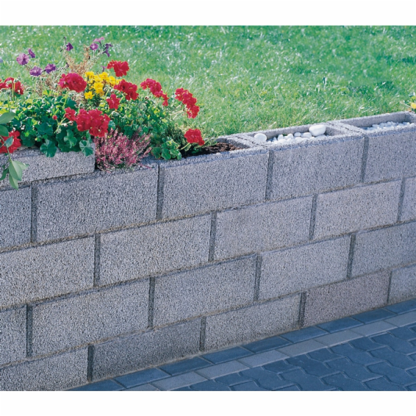 Zahradní stěna z plechovek, polokamenná, šedá, 25 cm x 25...