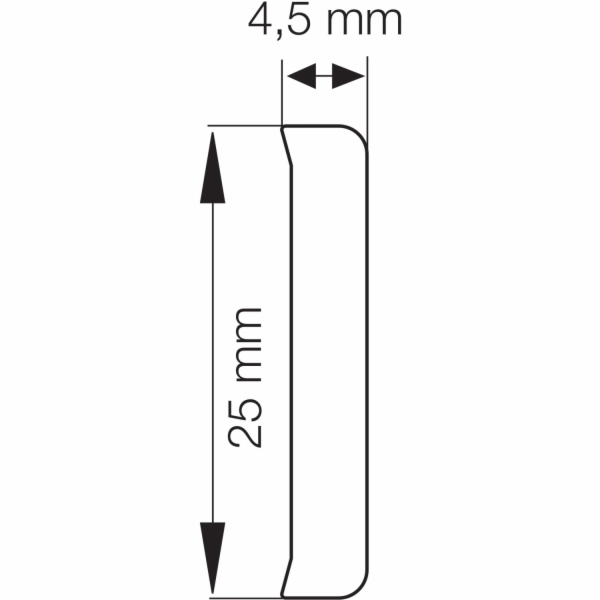 Nástěnná lišta 25 x 4,5 mm, použitelná délka 217,5 cm, bílá