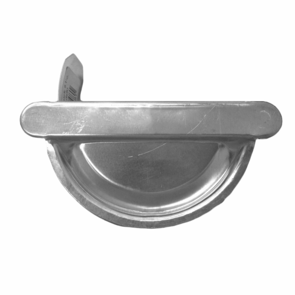 Koncovka okapu RG 100 levá s přírubou hliník přírodní