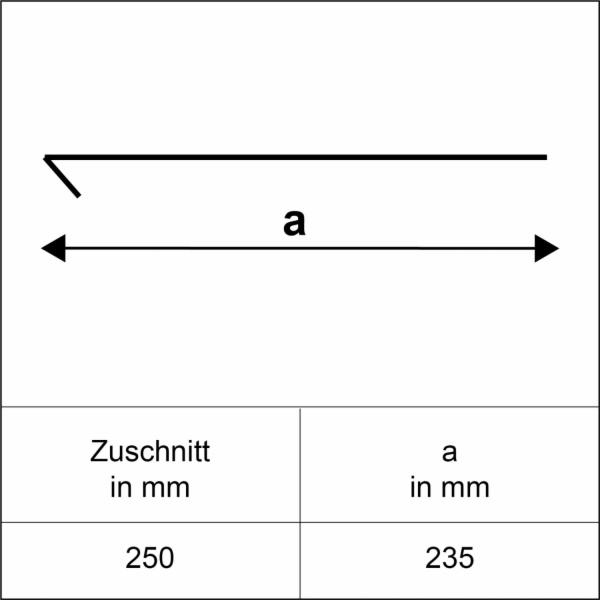 Okapní lišta bez okapnice, přírodní hliník, řezaná na roz...