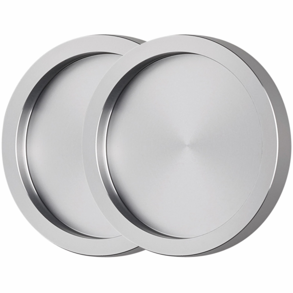 Pár kulatých zapuštěných úchytů, hliník, vzhled nerezové ...