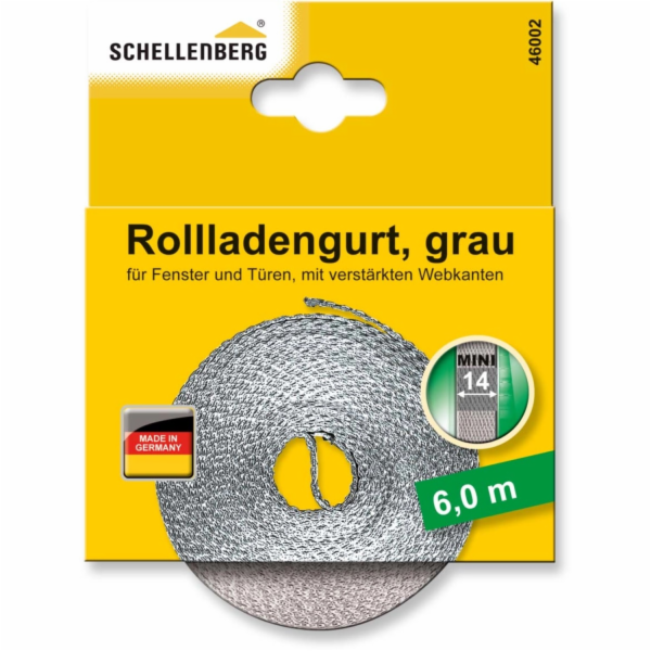 Schellenberg Roletový popruh Mini 14 mm 6 m šedý