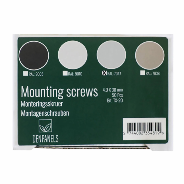 Šrouby Denpanels pro akustické panely TX20 šedé 50 kusů