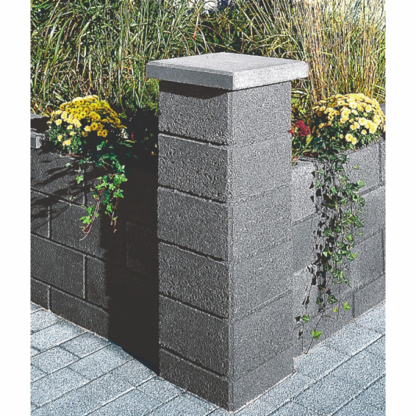 Zahradní sloupkový prvek na zeď Plechovka šedý 37 cm x 37...