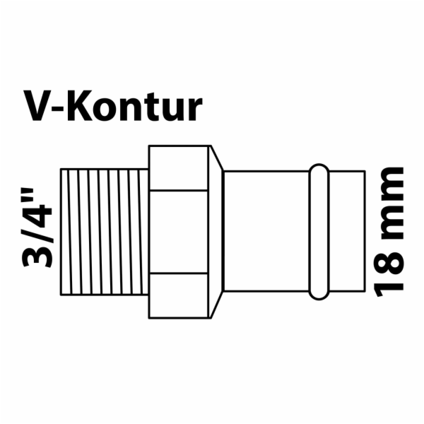 Kirchhoff přechodová nipl RG 1 objímka prázdná 18 mm x 26...