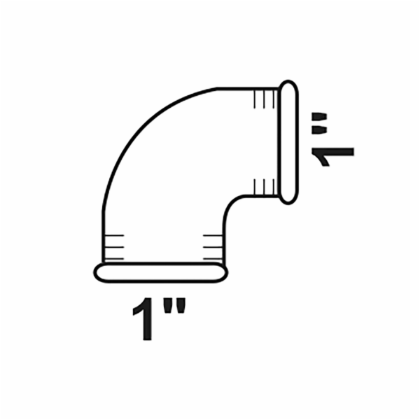 Kirchhoff úhelník 90° 30,3 mm (1" vnitřní), pozinkovaný
