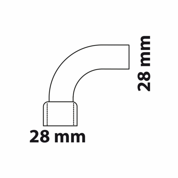 Kirchhoff ohyb 90° 28 mm 1 objímka polotovar