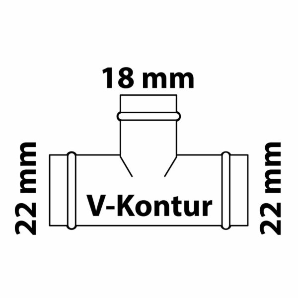 Kirchhoff měděný redukční T-kus, 3 objímky, holý, 22 mm x...