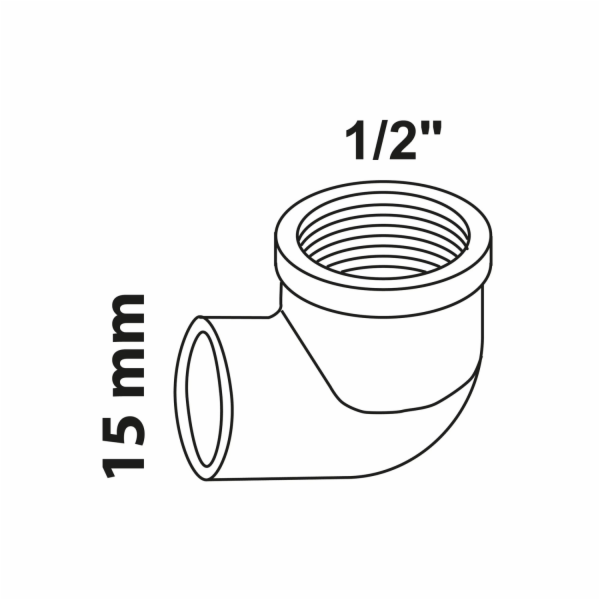 Kirchhoff úhelník 90° 15 mm x 18,7 mm (1/2" vnitřní) 1 pr...