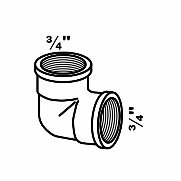 Kirchhoff úhelník 90° 24,2 mm (3/4" vnitřní), chrom